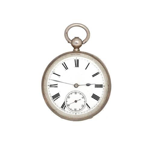 A Victorian Silver Cased Swiss Open Face Pocket Watch