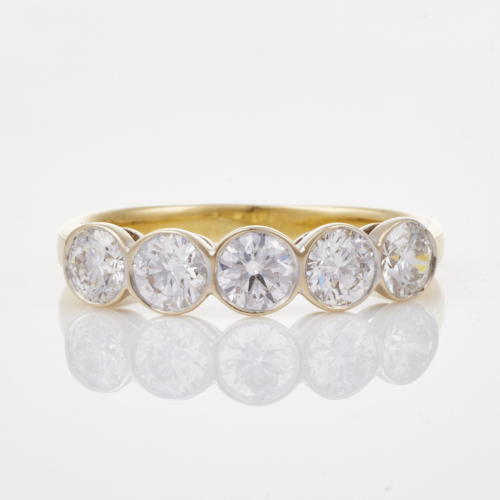 18ct Yellow Gold, Five Stone 1.55ct Diamond Ring