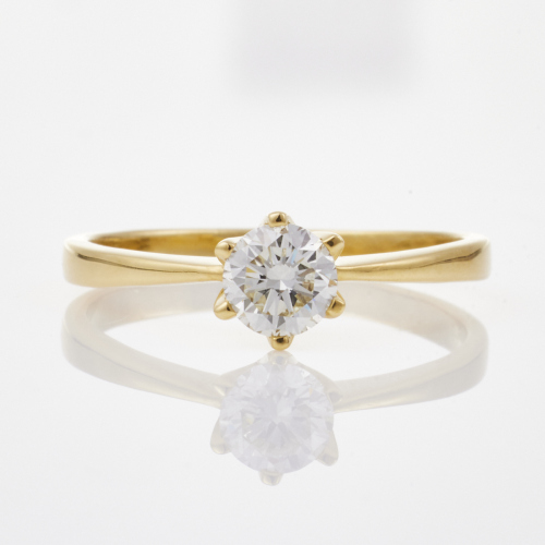 18ct Yellow Gold, Traditional .62ct Diamond Solitaire Ring