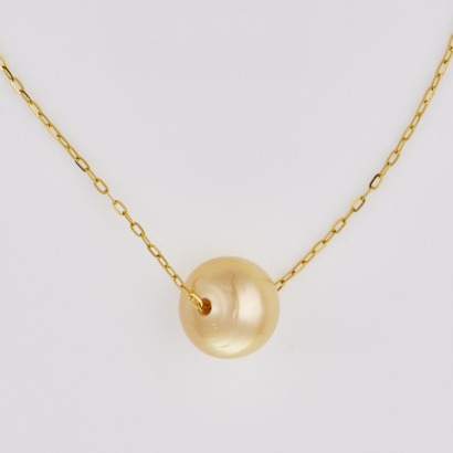 18ct Yellow Gold, 44.5cm, Burmese South Sea Pearl Necklace