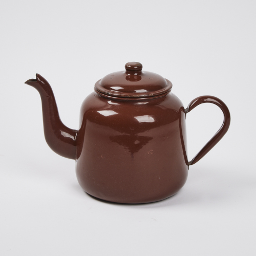 A Vintage Brown Enamel Teapot