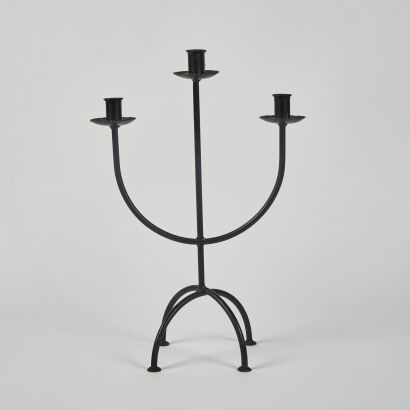 A Wrought Iron Candelabra