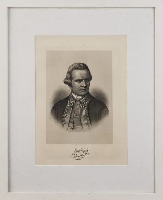 A Framed Lithograph of Captain James Cook