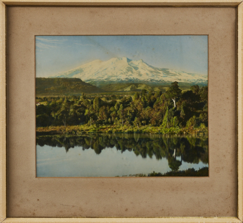 A Hand-Coloured Photograph of Mt Ruapehu