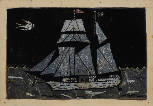A Glass and Tinfoil Artworkof a Ship