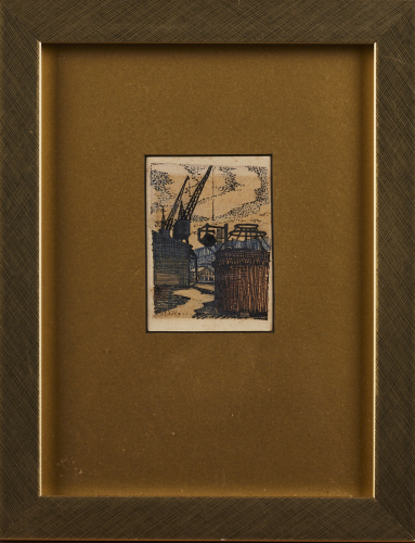 A Print of a Ship Port