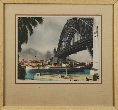 A Hand-Coloured Photograph of the Sydney Harbour Bridge