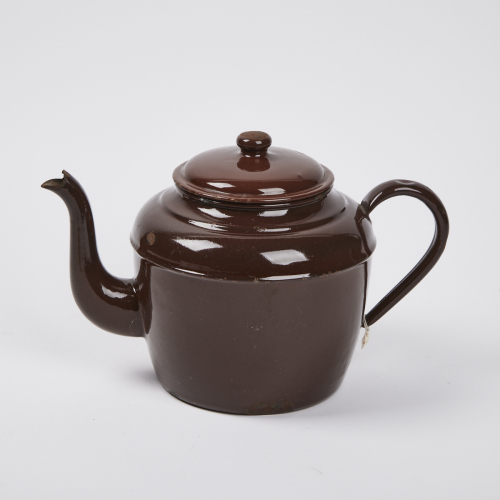 A Vintage Brown Enamel Teapot