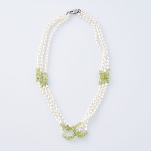 Freshwater Pearl and Peridot Necklace