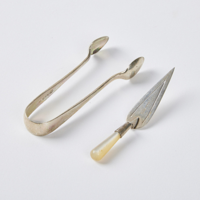 A Pair Of Serling Silver Miniature Serving Utensils Brimingham