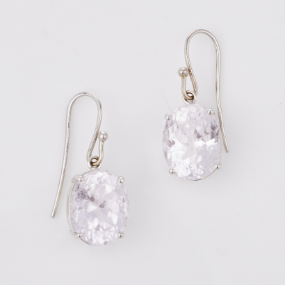 18ct White Gold, 14.60ct Kunzite Drop Earrings