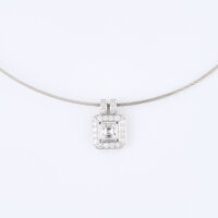 18ct White Gold, Modern, 1.00ct Diamond Pendant on Chain