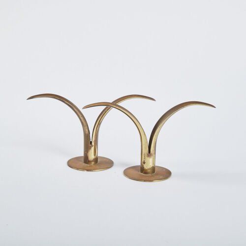 A Pair of 'Liljan' Candlesticks by Ivar Alenius Bjork for Ystad Metall