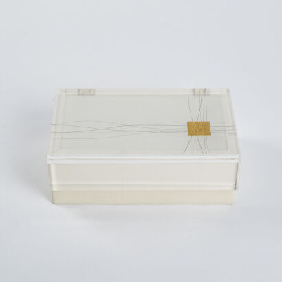 A Lucite and White Vinyl Box C.1960s