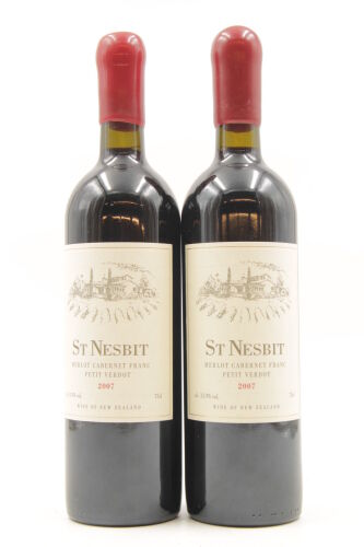 (2) 2007 St Nesbit Merlot Cabernet Franc Petit Verdot, Karaka