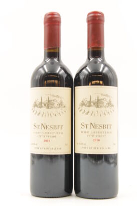 (2) 2010 St Nesbit Merlot Cabernet Franc Petit Verdot, Karaka