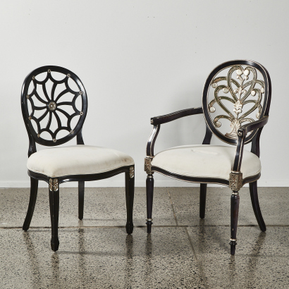 A Pair Of Contemporary Balloon Back Chairs