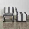 A Pair Of Bold Stripe Vintage Italian Chairs Pair - 2