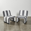 A Pair Of Bold Stripe Vintage Italian Chairs Pair