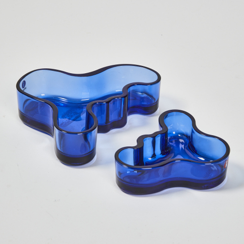 A Pair Of Large Iittala Savoy Blue Dishes