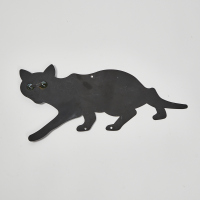 A Vintage Black Metal Cat Bird Scarer