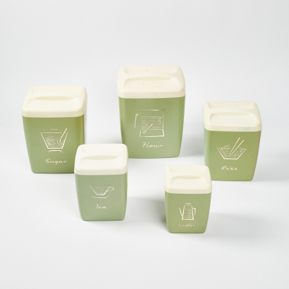 A Collection Of Nesting Vintage Nally Food Containers