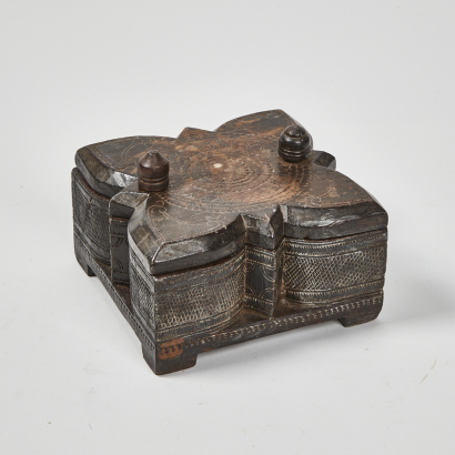 A Carved Spice Storage Box