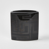 A Versace x Rosenthal Black Dedalo Porcelain Square Vase