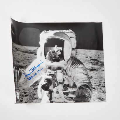 An Apollo 12 Print Hand Signed By Astronaut Alan Bean