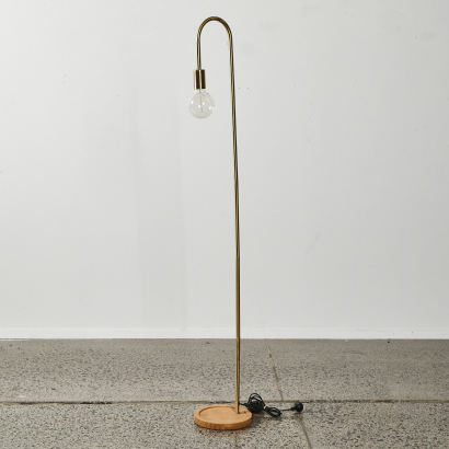 A MCM Gooseneck Floor Lamp With Edison Bulb