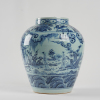 A Chinese Ming dynasty blue and white 'figures of ladies' jar
