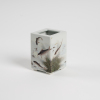 A small Chinese 20C grisaille-decorated square brush holder