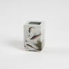 A small Chinese 20C grisaille-decorated square brush holder - 2