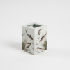 A small Chinese 20C grisaille-decorated square brush holder - 4