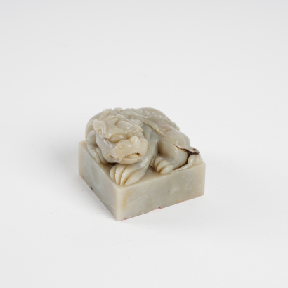 A Chinese soapstone seal