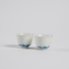 A pair of Chinese Qing dynasty blue and white 'eggshell' cups - 2