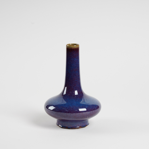 A Chinese late Qing dynasty lavender-blue and gilt water chestnut vase