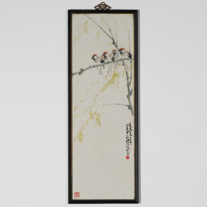 Chinese painting of birds and flowers (Zhao Shaoang stamp)