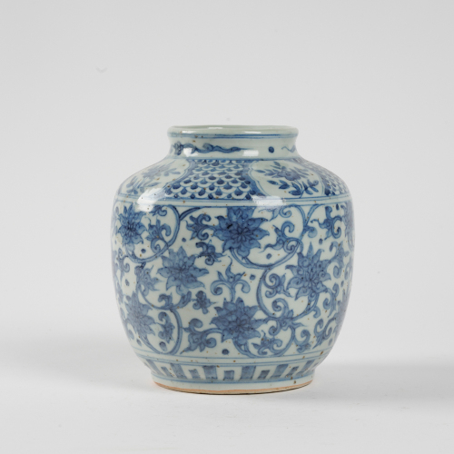 A Chinese Ming dynasty blue and white Jar