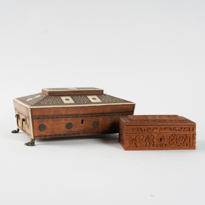 A set of two Indian jewellery boxes