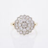 18ct Yellow Gold, Vintage, .92ct Round Cluster Diamond Ring