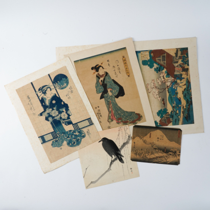 A set of five Japanese Meiji period ukiyo-e prints