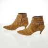 Yves Saint Laurent Brown Suede Studded Heeled Boots with Box, Size 42 - 2