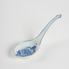 A Chinese late Qing dynasty blue and white 'floral' spoon