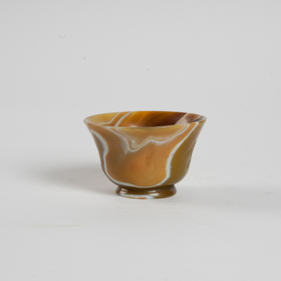 A Chinese carved old agate 'bird' small bowl