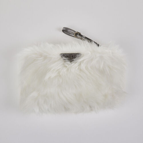 Prada&nbsp;Faux Fur Wristlet Clutch
