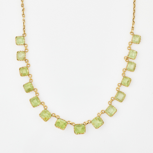 18ct Yellow Gold, Vintage Peridot Necklace