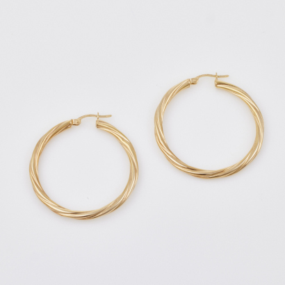 9ct Yellow Gold, Hollow Hoops