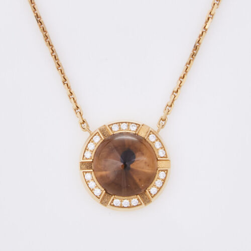 Chaumet, 18ct Rose Gold Cabochon Smokey Quartz Necklace