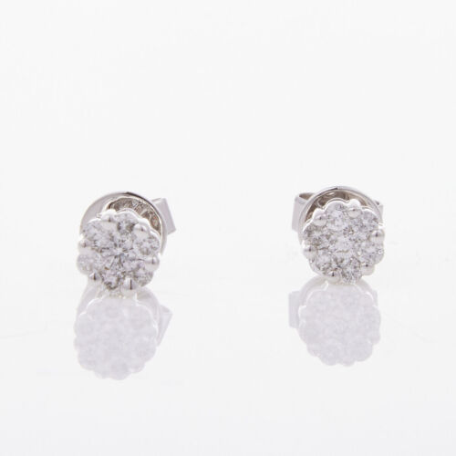 18ct White Gold, .35ct Flower Diamond Stud Earrings